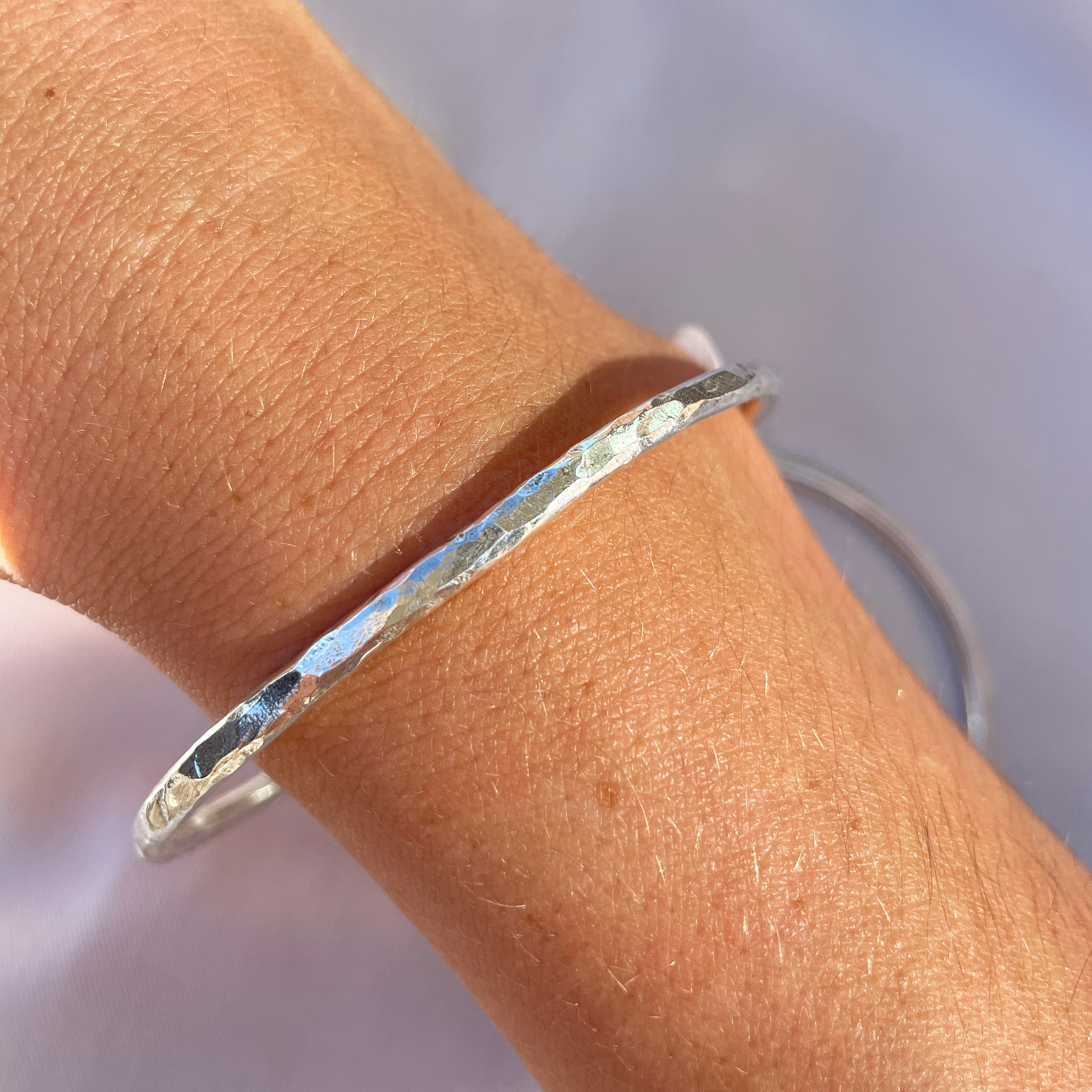 smooth and textured bangles